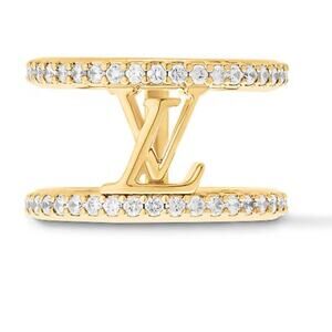Louis Vuitton LV Volt 18k Gold & Diamond Upside Down Diamond Ring 8